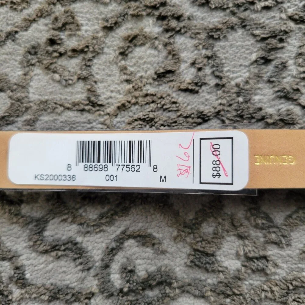 NWT-Kate Spade New York In The Loop Black Leather Belt-colored Embellishments